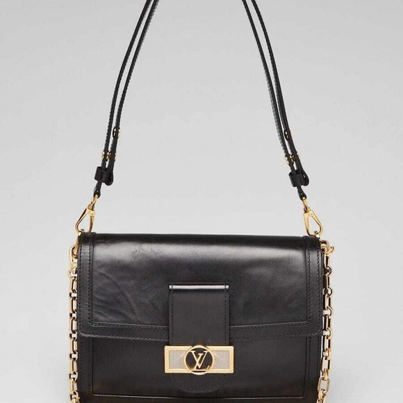 Louis Vuitton Black Leather Dauphine MM Bag - Picture 1 of 9
